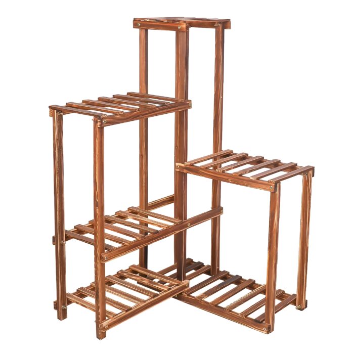 Wooden plant stand 3-tier flower shelf Indoor outdoor plant display Multi-layer plant rack Corner plant stand