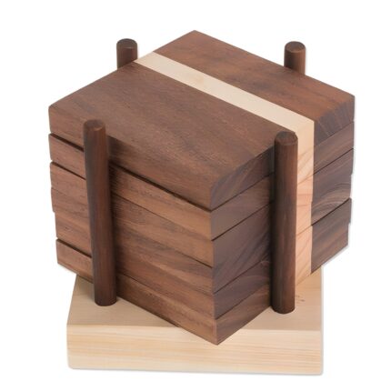 " Handcrafted wooden bento box Rustic food storage box Stackable wooden containers Eco-friendly food storage Decorative wooden box"
