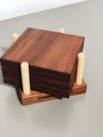 " Handcrafted wooden bento box Rustic food storage box Stackable wooden containers Eco-friendly food storage Decorative wooden box"