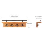 "Wall-mounted key holder Wooden mail organizer Entryway storage solution Key hooks with shelf Rustic modern home decor"