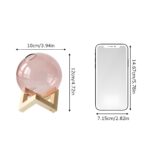"Modern glass vase with wooden stand Minimalist flower vase Round blush-pink glass vase Contemporary home décor Scandinavian-inspired vases "