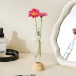 "Minimalist flower vase set Wooden base test tube vases Modern plant propagation vases Unique home decor ideas Scandinavian flower vases"