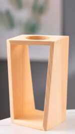 " Minimalist propagation vase Scandinavian test tube flower vase Wooden frame floral decor Single-stem glass vase display Compact indoor propagation tools"