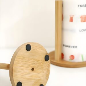"Bamboo kitchen accessories Paper towel holder for countertops Modern bamboo paper towel organizer Eco-friendly kitchen decor Minimalist bamboo kitchen essentials"
