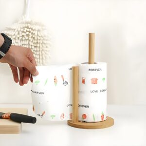 "Bamboo kitchen accessories Paper towel holder for countertops Modern bamboo paper towel organizer Eco-friendly kitchen decor Minimalist bamboo kitchen essentials"