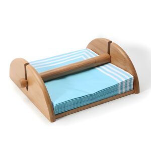 Wooden napkin holder Tabletop napkin organizer Eco-friendly napkin dispenser Rustic dining table accessory Wooden kitchen decor