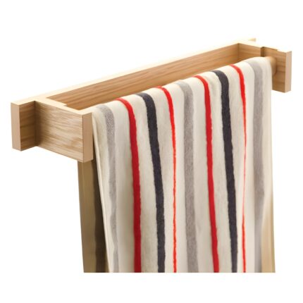 Wooden wall towel holder Minimalist bathroom accessories Rustic towel hanger for kitchen Wall-mounted wooden towel rack Natural wood decor