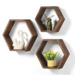 Hexagonal wall shelves Rustic wooden decor Honeycomb wall shelves Farmhouse style storage Decorative wooden wall-mounted shelves