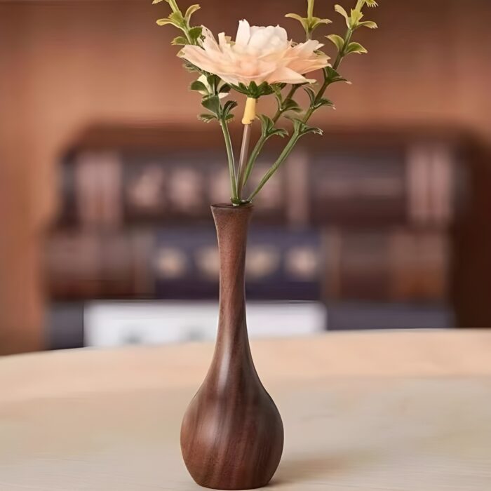 Wooden bud vase Minimalist flower vase Natural wood decor Decorative tabletop vases Handcrafted wooden vases