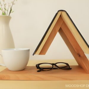 "Wooden book stand Hands-free reading rest Aesthetic book holder Minimalist book storage Book lover gifts Wooden home decor Reading accessories Stylish book display Handmade book rest Desk book stand"