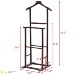 " Wooden valet stand Suit hanger stand Clothing valet organizer Bedroom storage solutions Classic wooden garment stand Space-saving clothes rack Men’s suit organizer Coat and trouser stand Elegant dressing room furniture Wooden wardrobe accessory"
