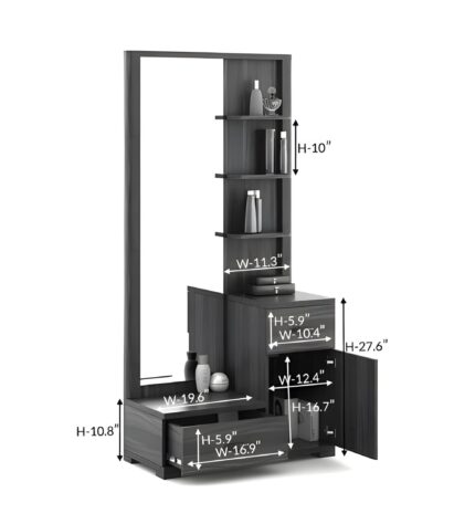 " Entryway storage unit Modern hallway organizer Mirror storage cabinet Multi-functional dressing station Shoe and accessory organizer Space-saving furniture Home decor storage solution Contemporary wardrobe unit"