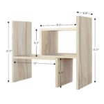" Wooden countertop spice rack Rustic kitchen storage organizer Multi-tier wooden shelf Coffee station organizer Small space kitchen solutions"