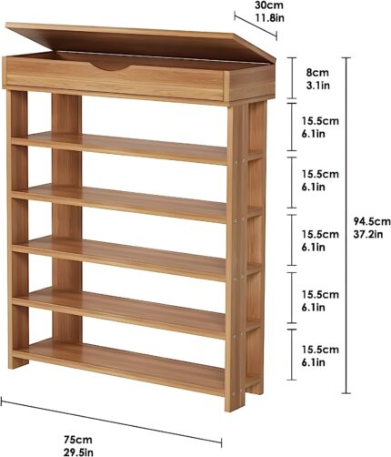 " Wooden shoe rack Multi-tier shoe organizer Shoe storage cabinet Entryway shoe shelf Space-saving furniture Modern hallway organizer Home decor storage solution"