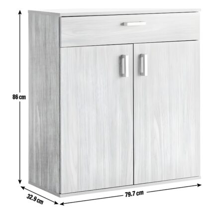 Wooden shoe storage cabinet Modern shoe rack with doors Entryway shoe organizer Shoe cabinet with drawer Minimalist furniture for small spaces Closed shoe storage solution