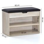 Shoe storage bench Wooden shoe rack with seat Entryway bench with shoe storage Multipurpose furniture for small spaces Modern shoe organizer with cushion Drop-down shoe cabinet