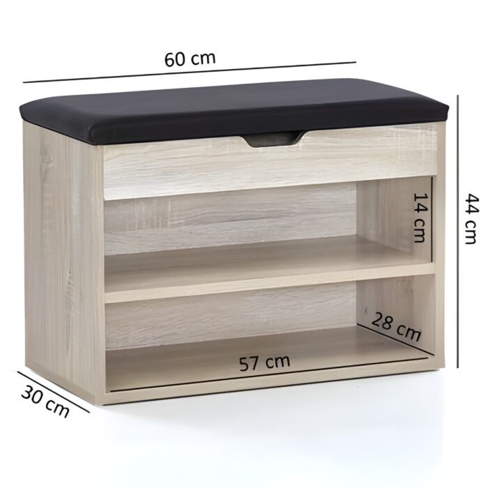 Shoe storage bench Wooden shoe rack with seat Entryway bench with shoe storage Multipurpose furniture for small spaces Modern shoe organizer with cushion Drop-down shoe cabinet