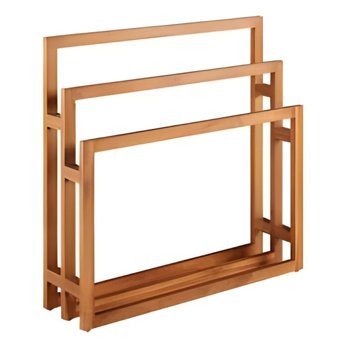 Wooden towel rack 3-tier towel stand Freestanding bathroom organizer Minimalist towel holder Wooden drying rack