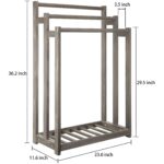 Wooden and metal towel rack Freestanding towel holder 3-tier towel drying stand Modern bathroom towel organizer Wooden stainless steel towel stand